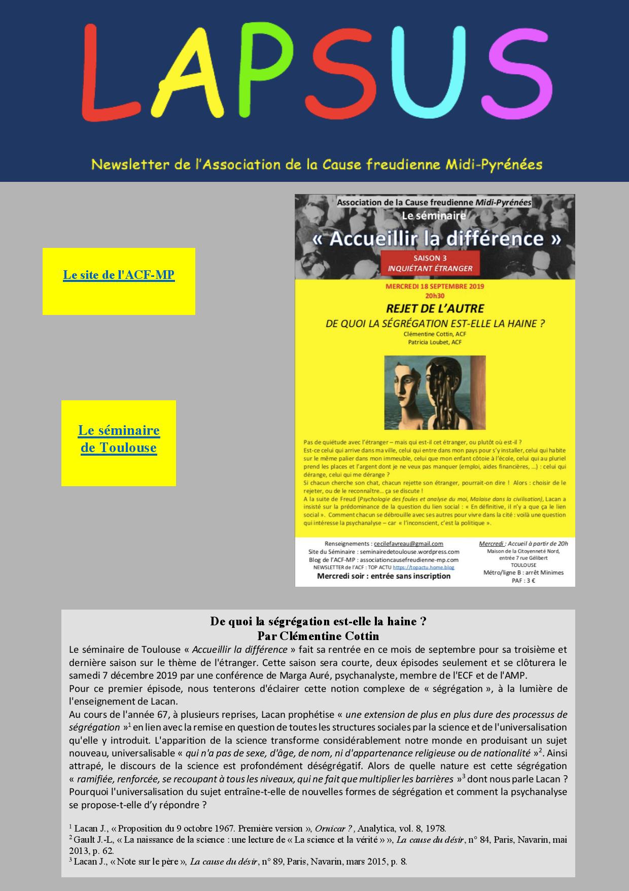 Lapsus Seminaire Toulouse